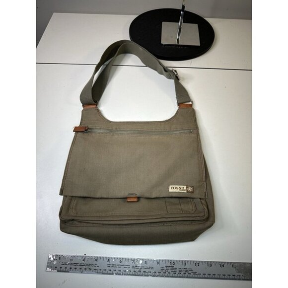 Fossil Vintage Fabric Handbag Multicolor Canvas Pockets Crossbody Shoulder Bag - Picture 4 of 6